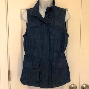 Talbots Lightweight Denim Utility Vest